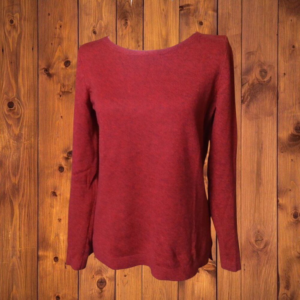 Old Navy Women's Small Red Heather Pullover Long Sleeve Lightweight Sweater